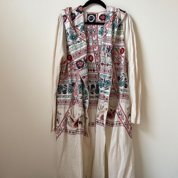 Johnny Was Sweaters - Biya Johnny Was Embroidered Light Knit Duster Sweater